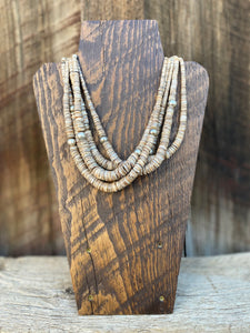 Graduated Turquoise Heishi Necklace N0697