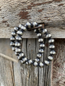 10mm Silver Pearl Stretchy Bracelet C0353
