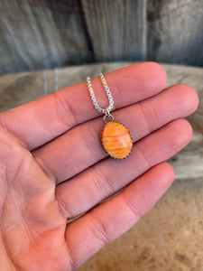 Orange Spiny Oyster Necklace N0549