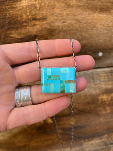 Turquoise inlay Bar Necklace N0540