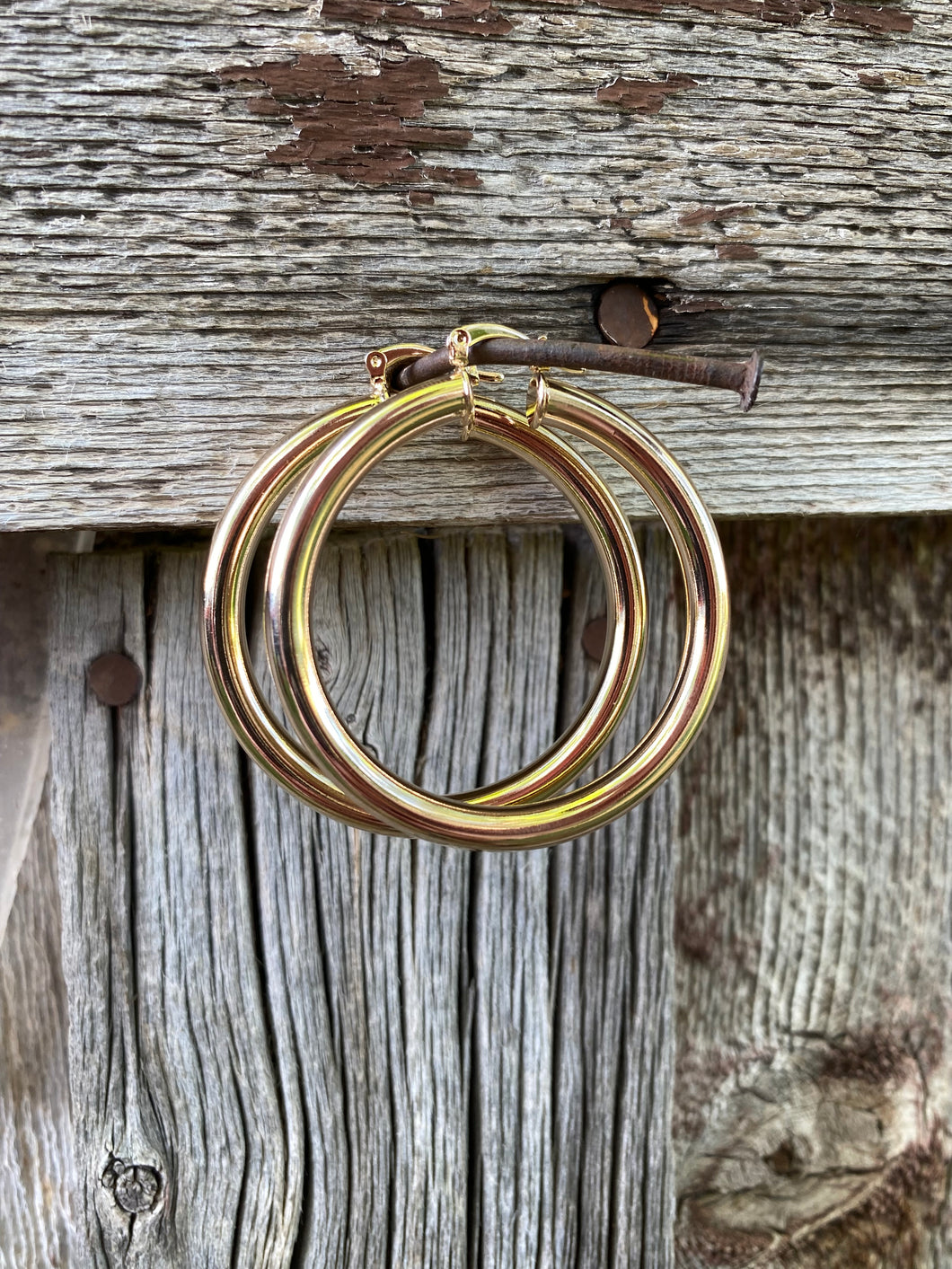 Gold Filled LARGE Hoops E0217