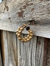 Load image into Gallery viewer, Gold Filled Beaded Hoop Earrings