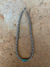 Load image into Gallery viewer, Blue Turquoise Barrel Necklace N0919