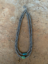 Load image into Gallery viewer, Blue Turquoise Barrel Necklace N0919