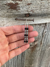Load image into Gallery viewer, Black And Silver Earrings E0231