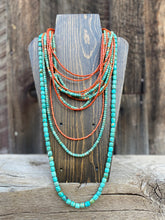 Load image into Gallery viewer, Turquoise Rondelle Necklace N0748