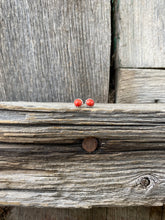 Load image into Gallery viewer, Red Coral Studs E0056