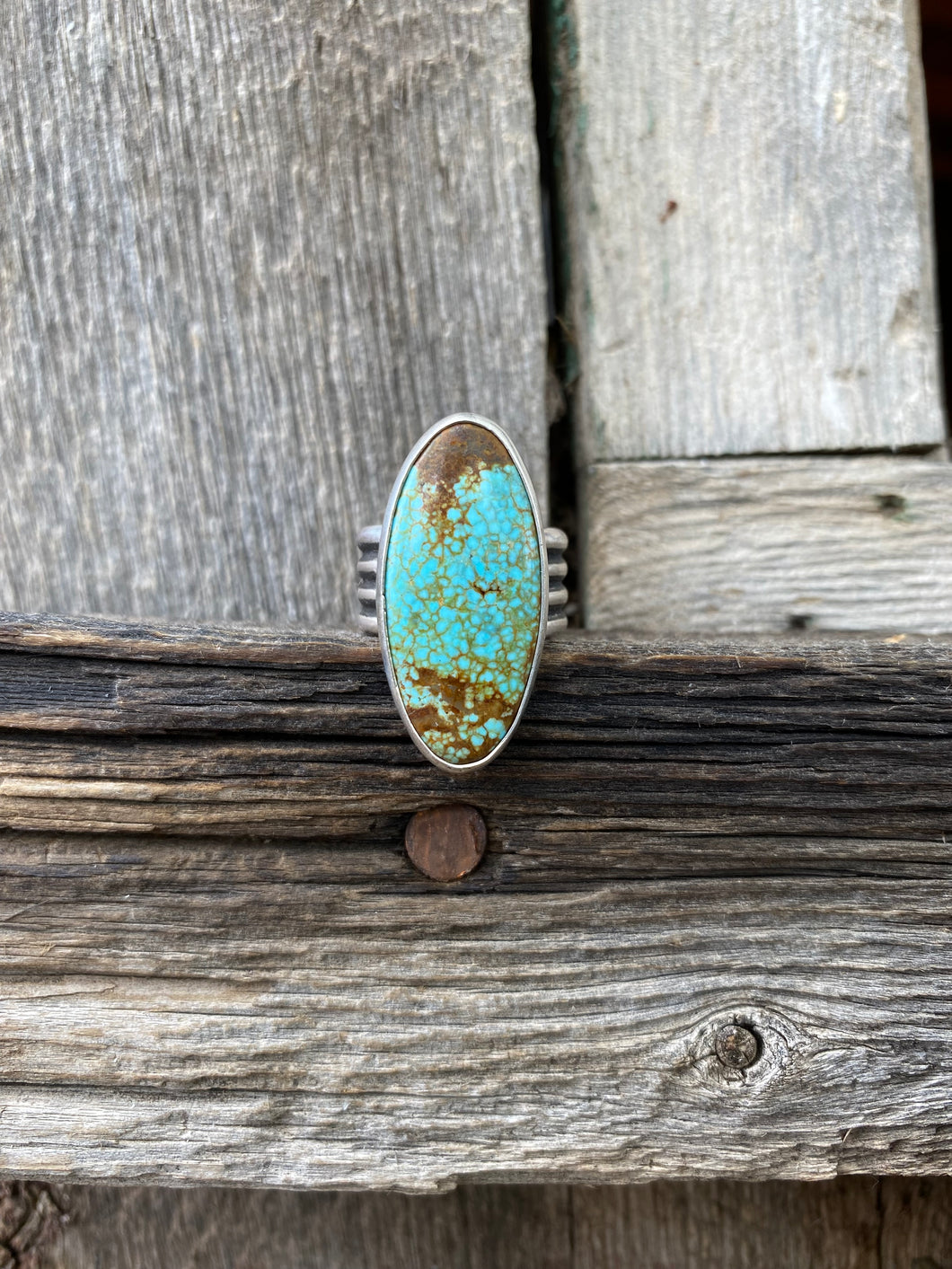 Number 8 Turquoise Ring Size 8 R0265