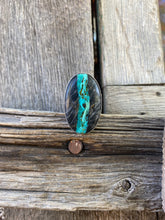 Load image into Gallery viewer, Thunderbird Turquoise Ring Size 8 R0421