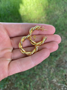 Twisted Gold Filled Hoops E0219