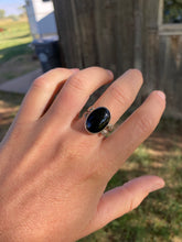 Load image into Gallery viewer, Vintage Black Onyx Ring 8 R438