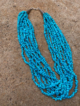 Load image into Gallery viewer, 10 Strand Vintage Turquoise Necklace