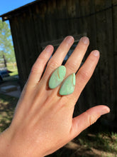 Load image into Gallery viewer, Australian Variscite Two Stone Ring 7-8.5 R0449
