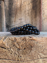 Load image into Gallery viewer, Glossy Black Onyx Stretchy Bracelet C0433