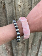 Load image into Gallery viewer, 10mm Silver Pearl Stretchy Bracelet C0353