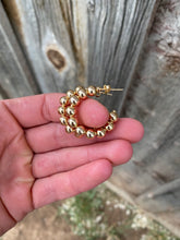 Load image into Gallery viewer, Gold Filled Beaded Hoop Earrings