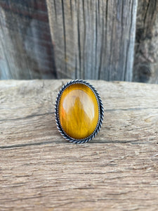 Tigers Eye Ring Size 7.5 R0384