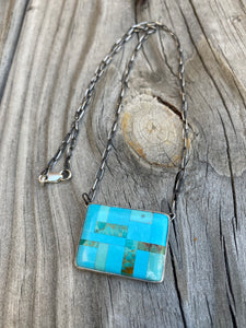 Turquoise inlay Bar Necklace N0540