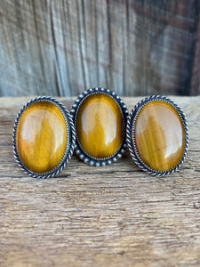 Tigers Eye Ring Size 7.5 R0384