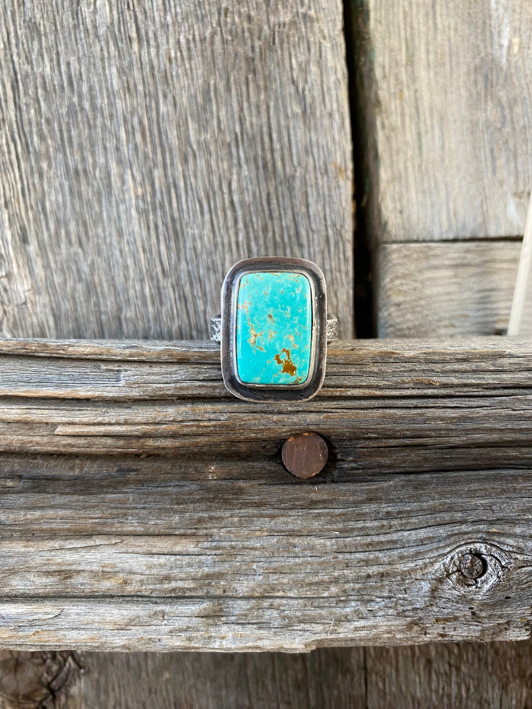 Cripple Creek Turquoise Ring Size 9 R0335