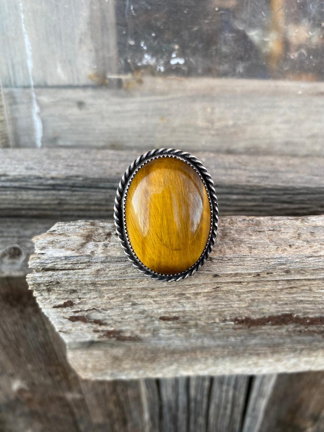 Tigers Eye Ring Size 7.5 R0384