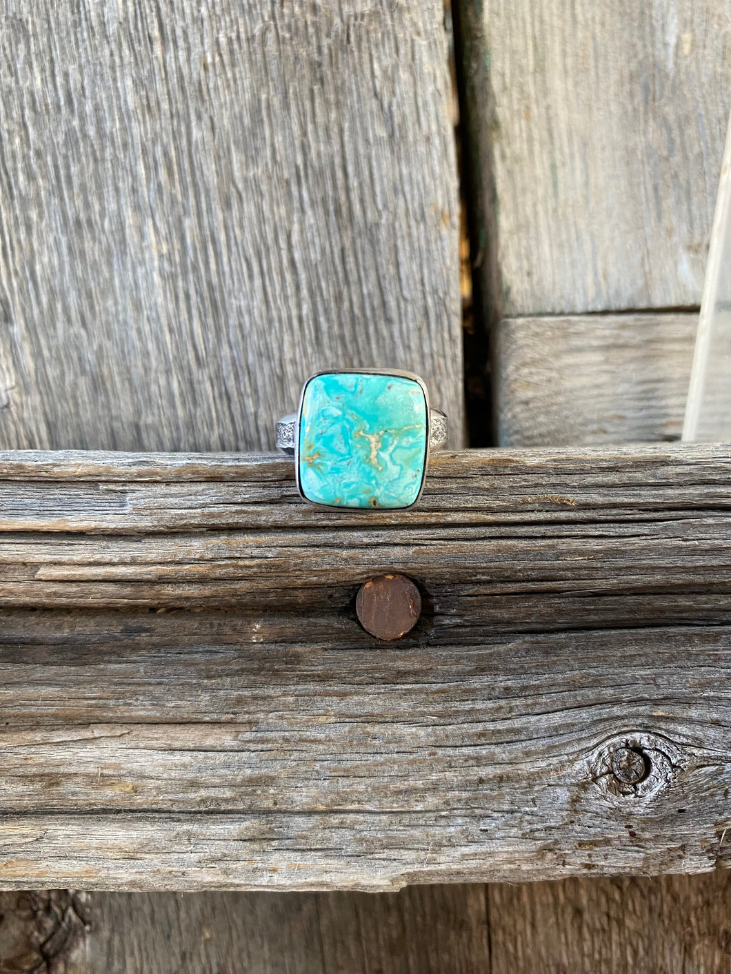 Cripple Creek Turquoise Ring Size 7 1/4 R0334