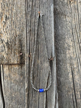 Load image into Gallery viewer, Lapis Barrel Bead Necklace N0551