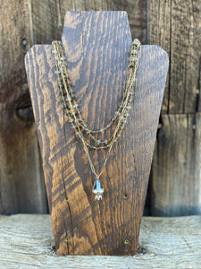 Gold Plated Smoky Quartz Chain N0572