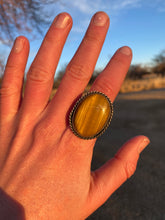 Load image into Gallery viewer, Tigers Eye Ring Size 8 1/4 R0383