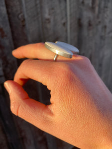 White Buffalo Ring Size 7-8 R0422