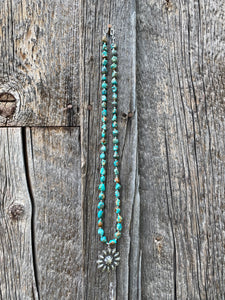 Turquoise Flower Necklace N0652