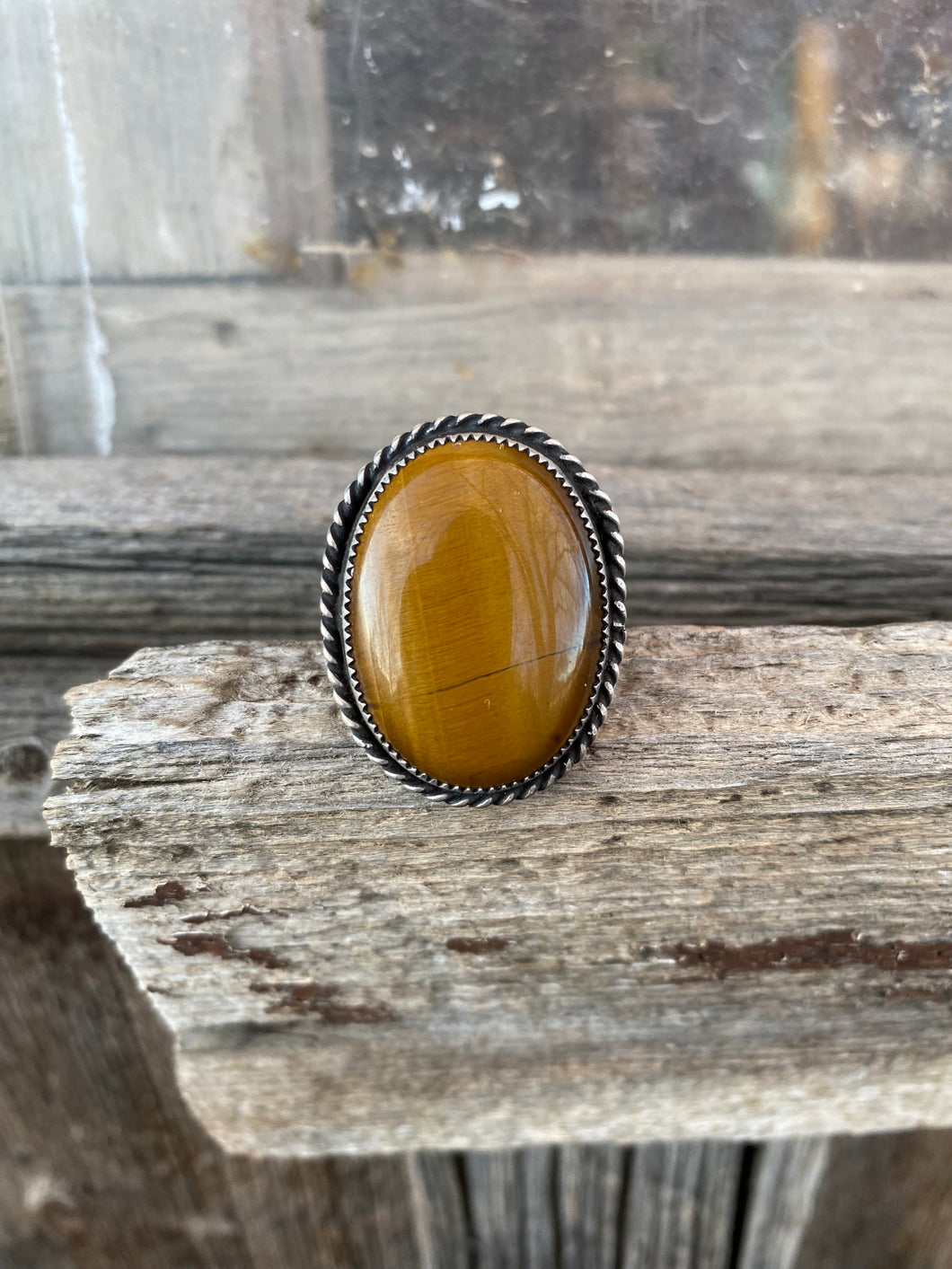 Tigers Eye Ring Size 8 1/4 R0383