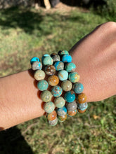 Load image into Gallery viewer, Turquoise Stretchy Bracelet C0398