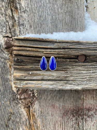 Lapis Teardrop Earrings E0171