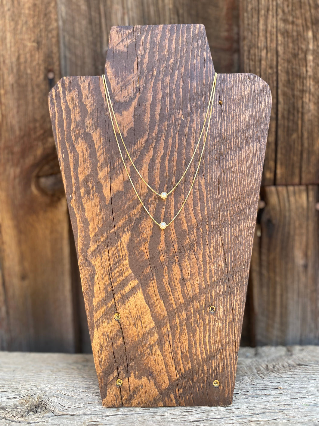 Gold Pearl Necklace N0682
