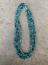 Load image into Gallery viewer, Diamond Cut Rondelle African Turquoise Necklace