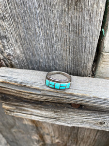 Vintage Inlay Ring Size 8 R0416