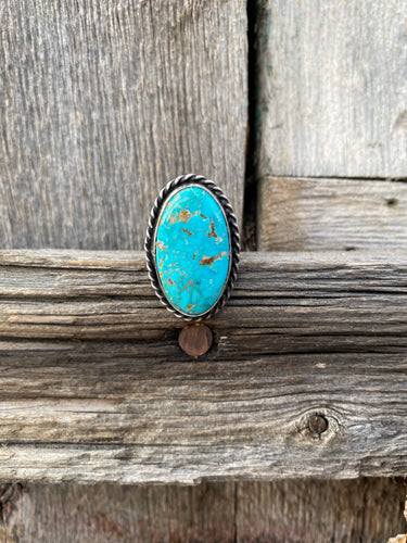 Fox Turquoise Ring Size 8 1/4 R0155