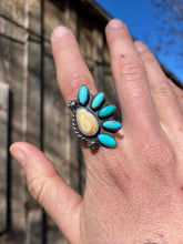 Load image into Gallery viewer, Elk Ivory And Turquoise Ring