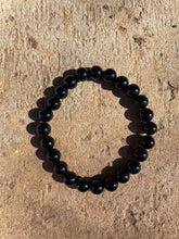 Load image into Gallery viewer, Glossy Black Onyx Stretchy Bracelet C0433