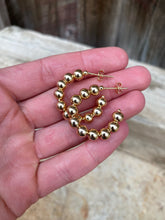 Load image into Gallery viewer, Gold Filled Beaded Hoop Earrings