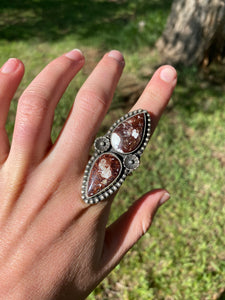 Wild Horse and Flower Ring Size 8 3/4 R0261
