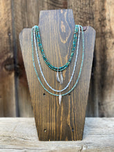 Load image into Gallery viewer, Turquoise Necklace With Feather Pendant N0858
