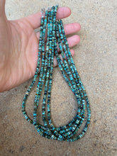 Load image into Gallery viewer, Diamond Cut Rondelle African Turquoise Necklace