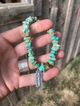 Load image into Gallery viewer, Cross Charm Turquoise Stretchy Bracelet C0393