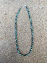 Load image into Gallery viewer, Diamond Cut Rondelle African Turquoise Necklace