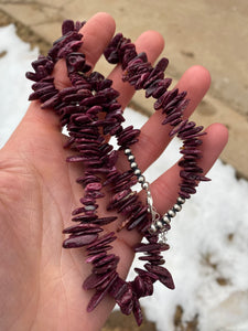 Purple Spiny Oyster Necklace N0575