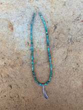 Load image into Gallery viewer, Turquoise Necklace With Feather Pendant N0858