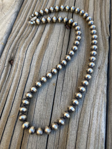 8mm Sterling Silver Pearls 20-22” N0547
