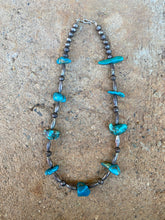Load image into Gallery viewer, Vintage Silver and Turquoise Necklace